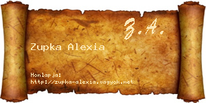 Zupka Alexia névjegykártya